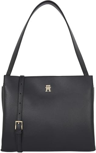 Tommy Hilfiger Damen Satchel Tasche Legacy Schultertasche, Schwarz (Black), Einheitsgröße