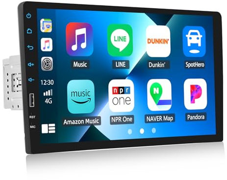 CAMECHO Wireless Carplay 1 DIN Autoradio con Car play Wireless Android Auto, Stereo auto con Schermo da 9 Pollici, Vivavoce Bluetooth, FM Radio, EQ, Mirror Link, Supporta USB+SWC