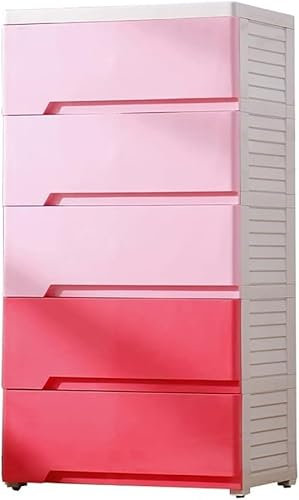 CONGRUI Schubladenaufbewahrungsschrank, verdickter Kunststoff, mehrschichtig, multifunktional, mehrschichtig, Kinderschrank (gemischte Farben, Rot, 4 Ebenen)