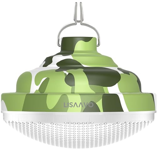 LISAAVO Luz LED de camping, linterna LED portátil con colores regulables blanco y amarillo, luz de campamento de emergencia resistente al agua para tiendas de campaña, batería recargable de 5200 mAh,