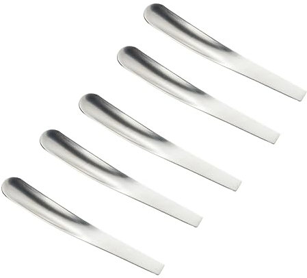 Amosfun 5pcs Stainless Steel Mini Soup Spoons Flat Teaspoons for Coffee and Tea Stirring, Sturdy Breakfast Spoon Set for Home, Hotel and Restaurant Use