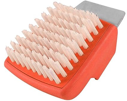 MOLUCKFU Grillbürste Grillreinigungswerkzeug Mit Schaufel Kunststoffgriff Langlebig Ergonomisch Für BBQ Grillzubehör Kompatibel Mit Meisten Grills Orange