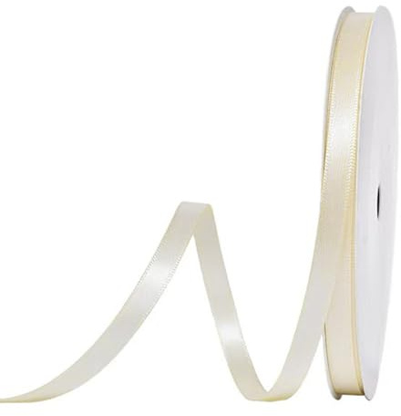 91 m de cinta de raso beige, 6 mm, cinta de doble cara, cinta de regalo, cinta decorativa, cinta de satén doble para bodas, cumpleaños, fiestas, decoración, envoltura de regalos, manualidades