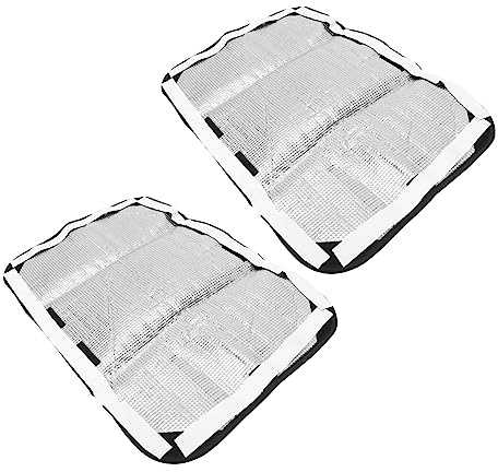 ABOOFAN Pare Soleil Camping Tissu Oxford Film Aluminium, 2 Pièces de Housses Protection pour Fenêtre et Porte de Camping-car, Accessoire Pratique et Isolant Solaire