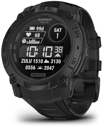Garmin Instinct® 3 Tactical Edition, 45mm, Solar Charged Display, Rugged Outdoor GPS Smartwatch