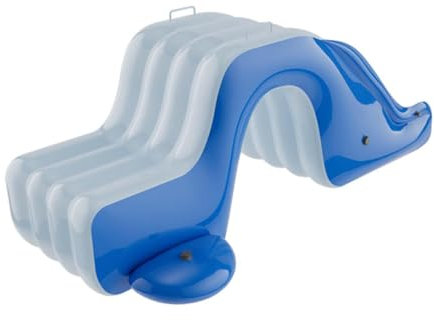 LOVIVER Inflatable Pool Slide Water Slide, Portable PVC Funny Game Easy Inflation for Yard Balcony above Ground Pool, blue and White