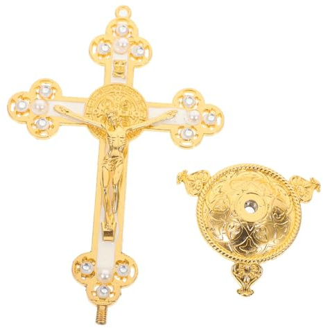 EPIGEIST Goldene Jesus Kreuz Statue aus Religiöse Christliche Wanddekoration Stilvolles Kruzifix für Wohnzimmer und Büro Langlebige Jesus Figur zur Spirituellen Atmosphäre