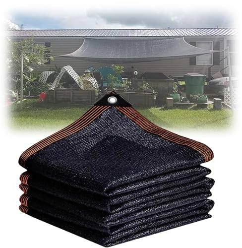 Telo ombreggiante nero resistente per piante, protezione dai raggi UV, con occhielli con bordo nastrato, telone in rete per giardino, balcone, posto auto coperto, pergola, patio (12 x 20 m)