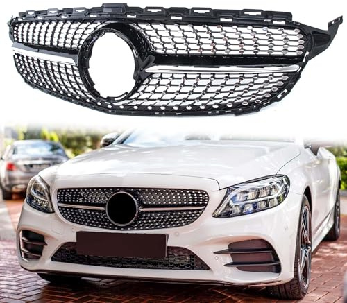 Kühlergrill Front Grill Frontgrill Schwarz Diamant für Mercedes Benz C Klasse W205 C205 S205 A205 C43 AMG Facelift 2018 2019 2020 2021 2022+