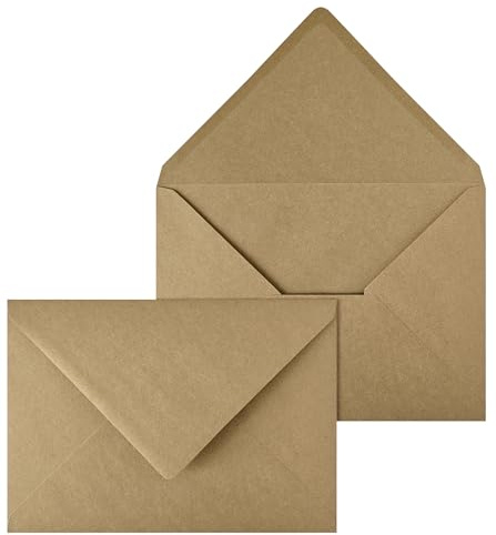 Netuno 20 Briefumschläge Kraftpapier Braun DIN C5 16,2x22,9 cm