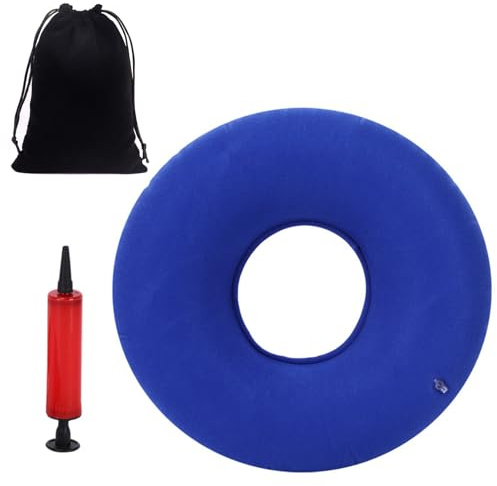 Sittdyna för hemorrojder, sittring efter oper, svanskoskudde, ergonomisk sittkudde, uppblåsbar med pump och bärväska munkkudde, sittring för svanskotan, dekubitus, rullstolar, sittring