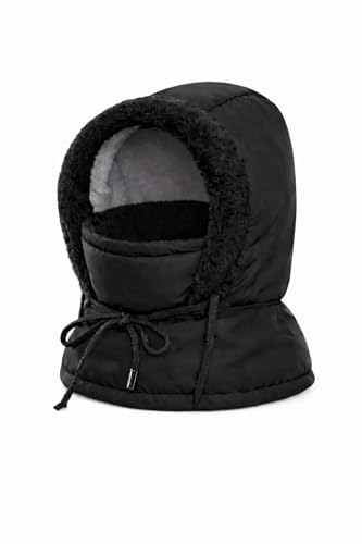 KARAIZ All Weather Balaclava - Fleece-Lined, Windproof & Waterproof Face Mask for Skiing, Motorcycling, Cycling & Cold Weather Activities (Mens & Womens) Black