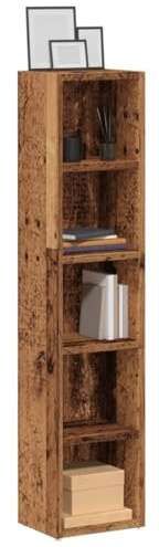 Lumanois Estanterías para CD 2 uds Madera Envejecida 21x16x93,5 cm,Mobiliario,Armarios y Almacenamiento,Almacenamiento para CD y DVD,11.9kg-855838