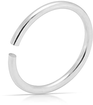 Monster Piercing - Nasenpiercing Nasenring Nüsterpiercing - Biegbarer O-Ring Hoop aus 925 Sterlingsilber. Stabstärke: 20G (0,8 mm); Durchmesser: 6mm bis 10mm. Hypoallergen.