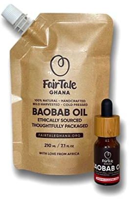 FairTale Ghana Baobab Oil, 210 ml, 100 % natürlich, handgemacht, wild Picked, kaltgepresst