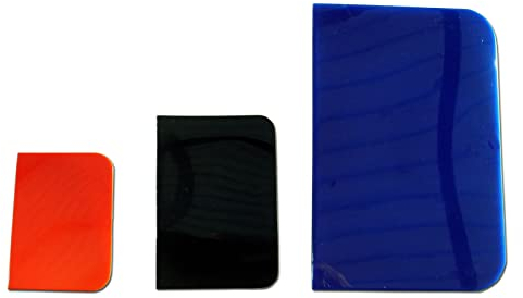 3er Spachtel Set STC Karosserie Spachtelsatz Glättspachtel in drei Größen Kunststoffspachtel Set 55x40 mm, 70x45 mm, 115x80 mm flexibel und säurefest