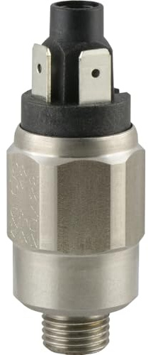 Fittingteile - Druckschalter mit Flachstecker - bis 10 bar für Hydrauliköl Druckluft Wasser (Edelstahl - Wechsler/Einstellbereich: 1-10 bar)