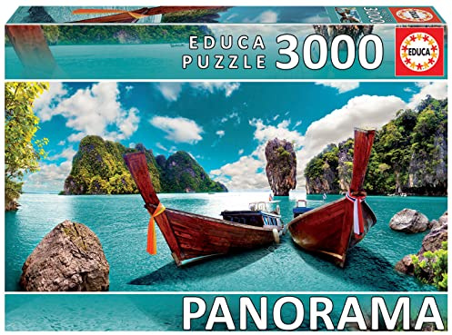 Educa 18581, Phuket, 3000 Teile Panorama Puzzle für Erwachsene und Kinder ab 12 Jahren, Thailand, Asien
