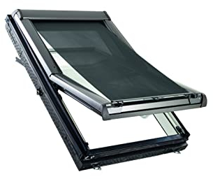 Original Roto Außenrollo Screen ZAR Sonnenschutz & Hitzeschutz Bei offenem Fenster voll funktionsfähig Länge einstellbar Für Roto Dachfenster der Baureihe Designo R4/R7 mit Größe 094/xxx | 09/xx
