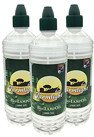Farmlight Olio Biologico per Lampade, Fiaccole, Fornelli e Torce, Cera Liquida Inodore, Trasparente, Antizanzare (3L)