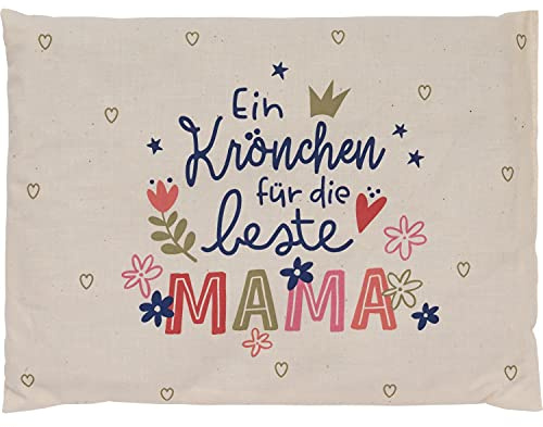 H:)PPY life Kirschkernkissen Mama Krönchen | Kissen gefüllt mit Kirschkernen, 25 cm x 18 cm | Geschenk Mama, Muttertagsgeschenk | 47407
