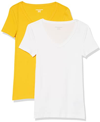 Amazon Essentials Women's Slim-Fit Short-Sleeve V-Neck T-Shirt