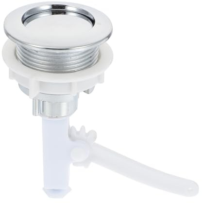 Angoily Toilet Push Button, Push Button Toilet Flush, Adjustable Toilet Water Tank Button, Replacement Toilet Flush Button (Silver), 11CM/4.32Inch