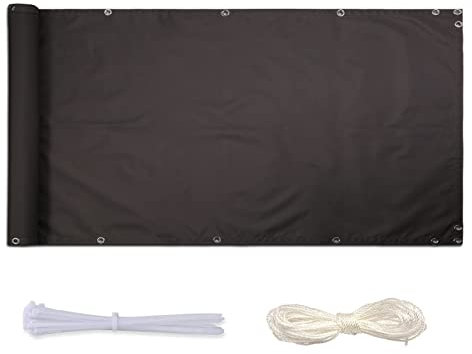 Timizi Balkon Sichtschutz Balkonbespannung 100x1000cm, Blickdichte Balkonverkleidung Wind- und Wasserfest UV-Beständig Seitensichtschutz für Balkon,Terrasse,Garten,Pool usw. - Dunkelgrau