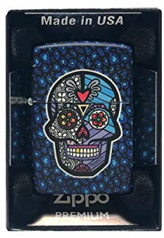 Zippo Sturmfeuerzeug - Originales Benzinfeuerzeug - Sonderedition - Outdoor Feuerzeug - Made in USA - Klappfeuerzeug - Lighter - Cooles Stabfeuerzeug - Special Edition - Britto Skull 2
