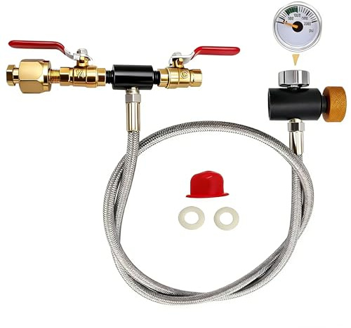 Soda Machine CO2 Cylinder Refill Adapter Hose Soda Maker Co2 Canister Refill Station for Filling Soda blue Co2 Bottle