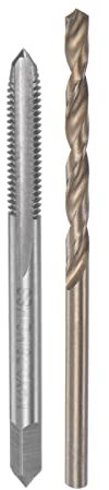sourcing map Tap & Bit Sets, M4 x 0.75 H2 Straight Flute Machine Thread Milling Tap, 3.2mm M35 Cobalt High Speed Steel (HSS-CO) Twist Drill Bit