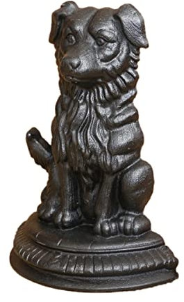 TentHome Heavy Duty Cast Iron Dog Door Stopper for Home Office (Black)