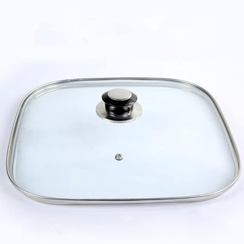 Topfdeckel,Glasdeckel 16–32 cm Kochgeschirr, verstärkter quadratischer Glasdeckel, gehärteter Wok-Deckel, Pyrex-Glas, runder Chef-Pfanne-Deckel mit Knopf, hochwertiger Pfannendeckel ( Color : 24CM )
