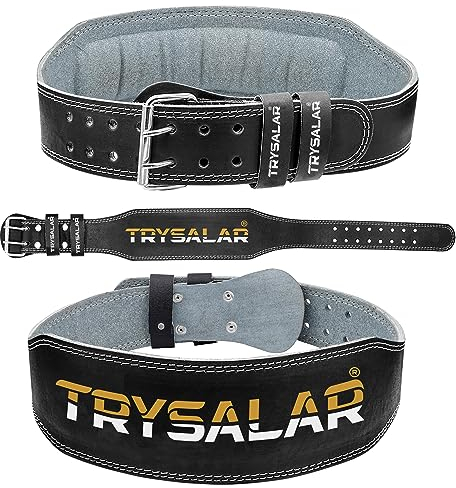 Gewichthebergürtel aus Leder, 10,2 cm gepolstert Lendenwirbelstütze verstellbare Löcher für Herren und Damen Kreuzheben Powerlifting Bodybuilding Klimmzüge Trainingsgerät (S-Waist 61-71 cm, schwarz)