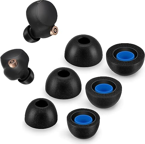 Punte in schiuma di memoria per WF-1000XM4, punte auricolari di ricambio antiscivolo per WF, WI, XBA, serie MDR - Nero
