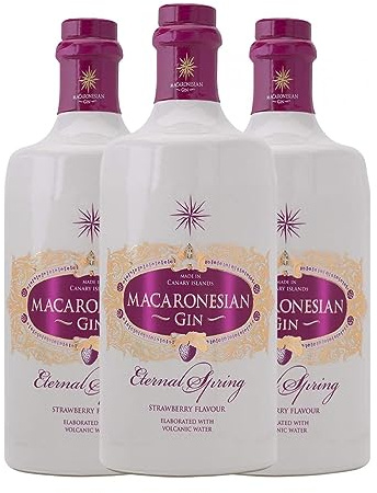 Ginebra Macaronesian Gin Strawberry 70 cl (Caja de 3 Botellas de 70 cl)