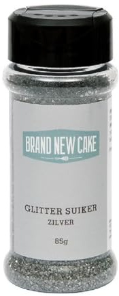 BrandNewCake® Essbarer Glitzerzucker Silber 85g - Perfekte Tortendekoration für funkelnde Backkreationen