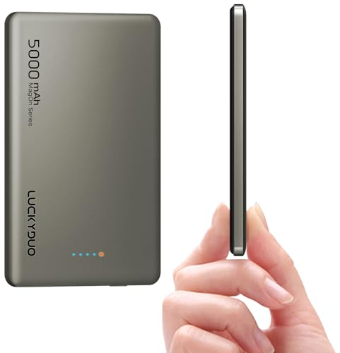 LUCKYDUO für Magsafe Powerbank 5000mAh,8mm Ultra Dünn Magnetisch Wireless Power Bank, Mini Externe Handyakkus mit PD 20W USB-C Schnell Aufladende,Kleine Externe Akkus für iPhone 15/14/13/12/Pro Max