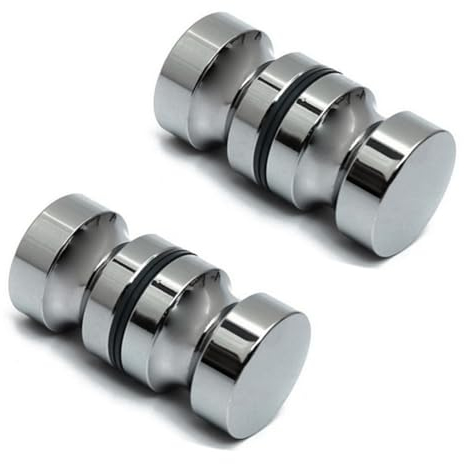 VIVIIHOO 2 manopole per porta doccia, in acciaio inox, su entrambi i lati, per porte, in vetro, per porta della doccia, pomelli della porta, rotondi