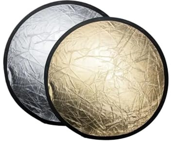Reflektor bärbar rund lämplig för levande fotografi studio ljusplatta skiva guld silver fyllning ljusbräda flervikbar reflektor