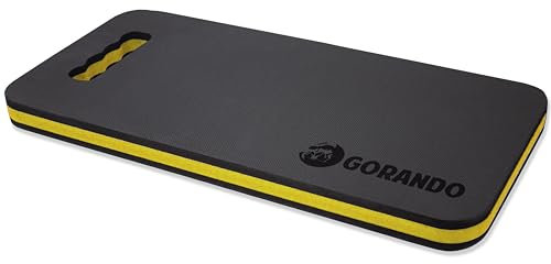 GORANDO® Coussin de genou de qualité supérieure - Jaune - Planche à genoux - Idéal pour le travail dans l'atelier, la maison, le jardin - Genouillères, tapis de genoux, tapis de siège