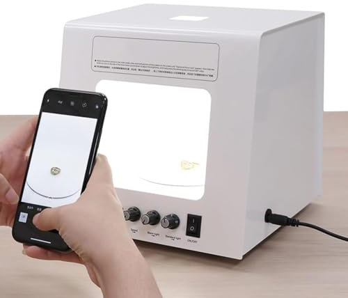Photo Studio Photography Light Box, Jewelry Photography Video 3D Scanning, Smart Photography Turntable Dimmable Jewelry Shooting Tent Softbox,TB30