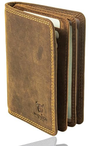 MATADOR Hülle KFZ Schein Leder #Porto mit edler Geschenk Box, Elegante Kartenhülle mit RFID Blocker, Luxus Hülle Fahrzeugschein Viele Kartenfächer in Grau