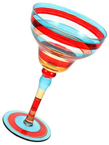 SHOWERORO Hand Painted Glass Margarita Glassware Decorative Painted Glassware for Kitchen Table Decoration