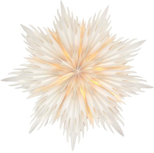 Mea-Living Stella Rosalia weiß 60 cm, Papierblume aus festem Papier - Leuchtstern, Papierstern, Weihnachtsstern