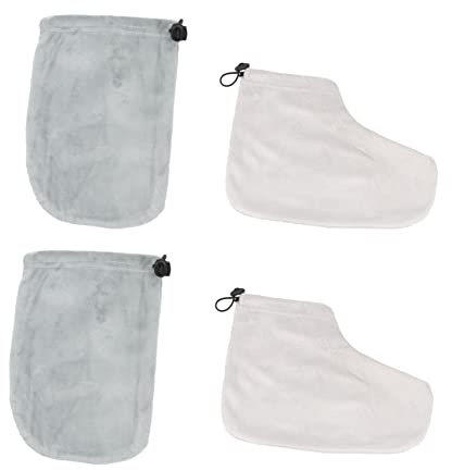 BIUDECO Wachsfußüberzug Und Paraffintherapie Handschuhe 2 Paar Wärmeisolierende Baumwollsets Zur Anwendung Bei Paraffinbädern Im Kosmetikstudio
