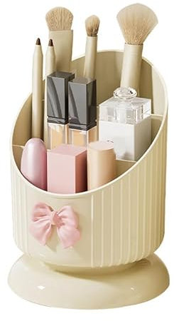 NOENNULL Cosmetic Storage Bucket, Large Capacity Cosmetic Storage Box, Divided Plastic Makeup Organiser for Lipstick, Eyeshadow