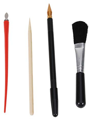 TEHAUX 4stücke Teiliges Kratzmalwerkzeug-Set Scratch Painting Tool Mit Kratzstift Pinsel Und Schaber Für Kreative Kunstprojekte Für -Kunst Und Handwerk