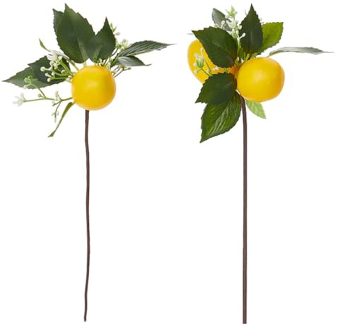 ASTRQLE Confezione da 2 rami di limoni artificiali da 25,9 cm, con stelo, rami di frutta finti, decorazione fai da te per centrotavola e decorazione per casa e ufficio