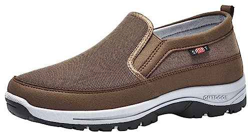 NAFING Baskets Orthopédiques pour Homme Plateforme sans Lacets Chaussure Randonnée Homme Antidérapante Cuir Suédé Tennis Basquettes Amortissement Accru Légères Et Confortables Basket